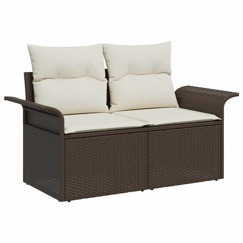 vidaXL Zestaw Sof na Ogród z poduszką 6 pcs Brązowy Polirattan