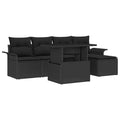 vidaXL Zestaw Sof na Ogród z poduszką 6 pcs Czarny Polirattan