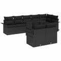 vidaXL Zestaw Sof na Ogród z poduszką 9 pcs Czarny Polirattan