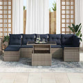 vidaXL Zestaw Sof na Ogród z poduszką 8 pcs Szary Rattan poli