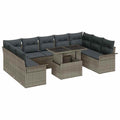 vidaXL Zestaw Sof na Ogród z poduszką 10 pcs Szary Rattan poli