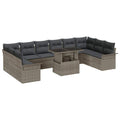vidaXL Zestaw Sof na Ogród z poduszką 11 pcs Szary Rattan poli