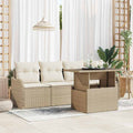 vidaXL Zestaw Sof na Ogród z poduszką 5 pcs Beżowy Rattan poli
