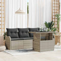 vidaXL Zestaw Sof na Ogród z poduszką 5 pcs Jasnoszary Rattan poli