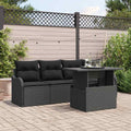vidaXL Zestaw Sof na Ogród z poduszką 5 pcs Czarny Rattan poli