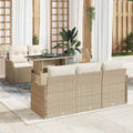 vidaXL Zestaw Sof na Ogród z poduszką 6 pcs Beżowy Rattan poli