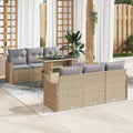 vidaXL Zestaw Sof na Ogród z poduszką 7 pcs Beżowy Rattan poli