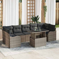 vidaXL Zestaw Sof na Ogród z poduszką 8 pcs Szary Rattan poli