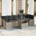 vidaXL Zestaw Sof na Ogród z poduszką 8 pcs Jasnoszary Rattan poli
