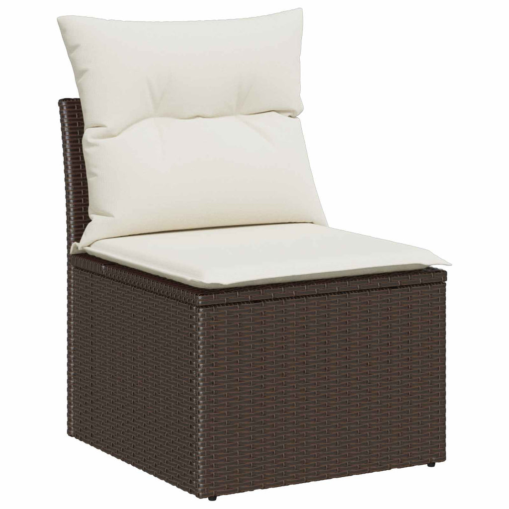 vidaXL Zestaw Sof na Ogród z poduszką 6 pcs Brązowy Rattan poli