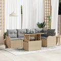 vidaXL Zestaw Sof na Ogród z poduszką 6 pcs Beżowy Rattan poli