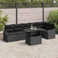 vidaXL Zestaw Sof na Ogród z poduszką 7 pcs Czarny Rattan poli