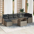 vidaXL Zestaw Sof na Ogród z poduszką 8 pcs Szary Rattan poli