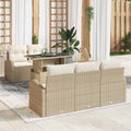 vidaXL Zestaw Sof na Ogród z poduszką 6 pcs Beżowy Rattan poli