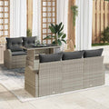 vidaXL Zestaw Sof na Ogród z poduszką 6 pcs Jasnoszary Rattan poli