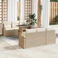 vidaXL Zestaw Sof na Ogród z poduszką 7 pcs Beżowy Rattan poli