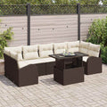 vidaXL Zestaw Sof na Ogród z poduszką 8 pcs Brązowy Rattan poli