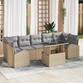 vidaXL Zestaw Sof na Ogród z poduszką 8 pcs Beżowy Rattan poli