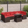 vidaXL Zestaw Sof na Ogród z poduszką 8 pcs Brązowy Rattan poli