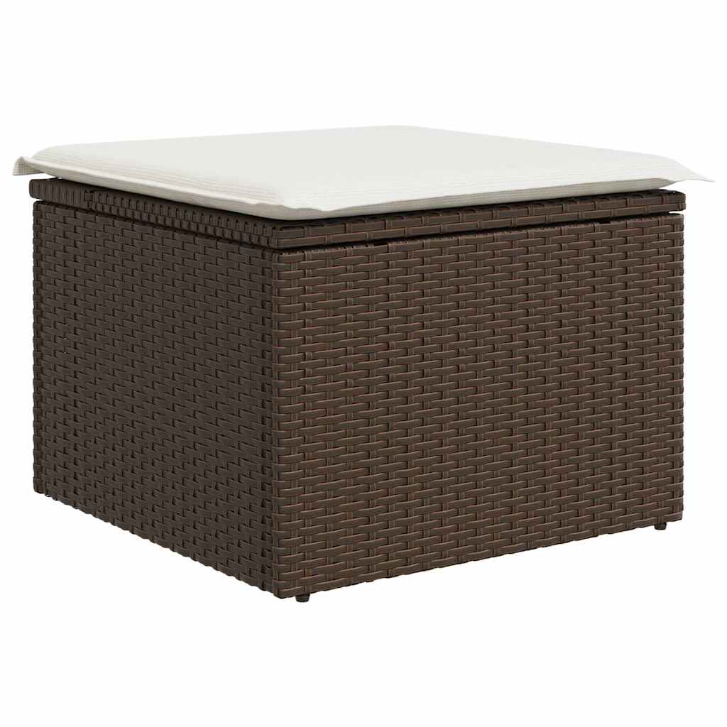 vidaXL Zestaw Sof na Ogród z przechowywaniem 9 pcs Brązowy Polirattan