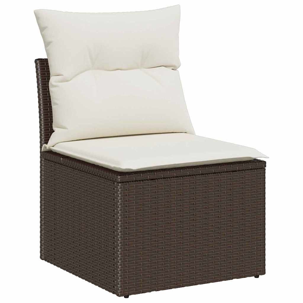 vidaXL Zestaw Sof na Ogród z poduszką 7 pcs Brązowy Polirattan