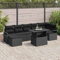 vidaXL Zestaw Sof na Ogród z przechowywaniem 8 pcs Czarny Polirattan