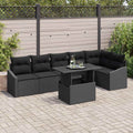 vidaXL Zestaw Sof na Ogród z poduszką z przechowywaniem 7 pcs Czarny