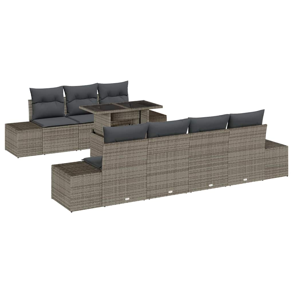 vidaXL Zestaw Sof na Ogród z poduszką 8 pcs Szary