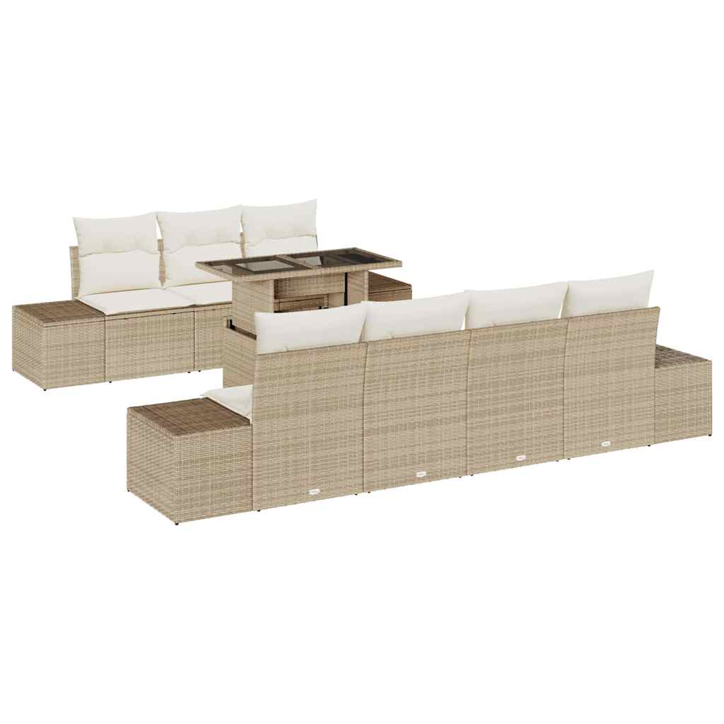 vidaXL Zestaw Sof na Ogród z poduszką 8 pcs Beżowy i kremowy
