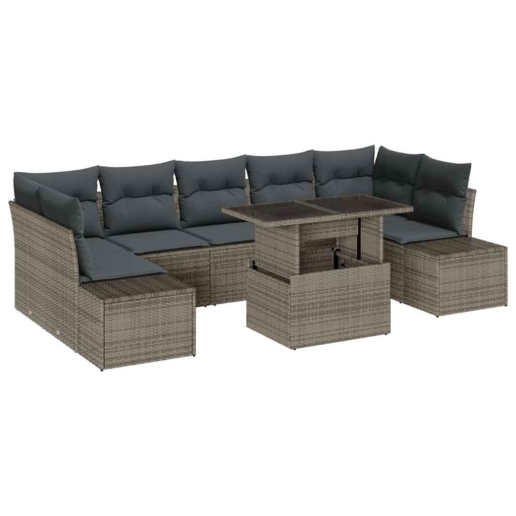 vidaXL Zestaw Sof na Ogród z poduszką 8 pcs Szary