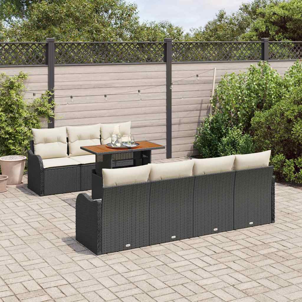 vidaXL Zestaw Sof na Ogród z przechowywaniem 8 pcs Czarny Polirattan