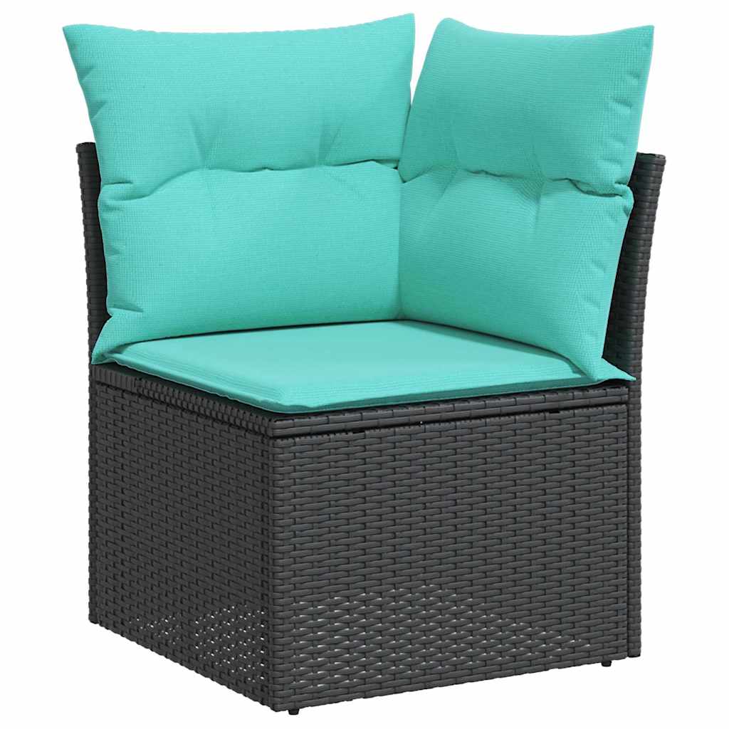 vidaXL Zestaw Sof na Ogród z przechowywaniem 8 pcs Czarny Polirattan