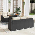 vidaXL Zestaw Sof na Ogród z przechowywaniem 6 pcs Czarny Polirattan