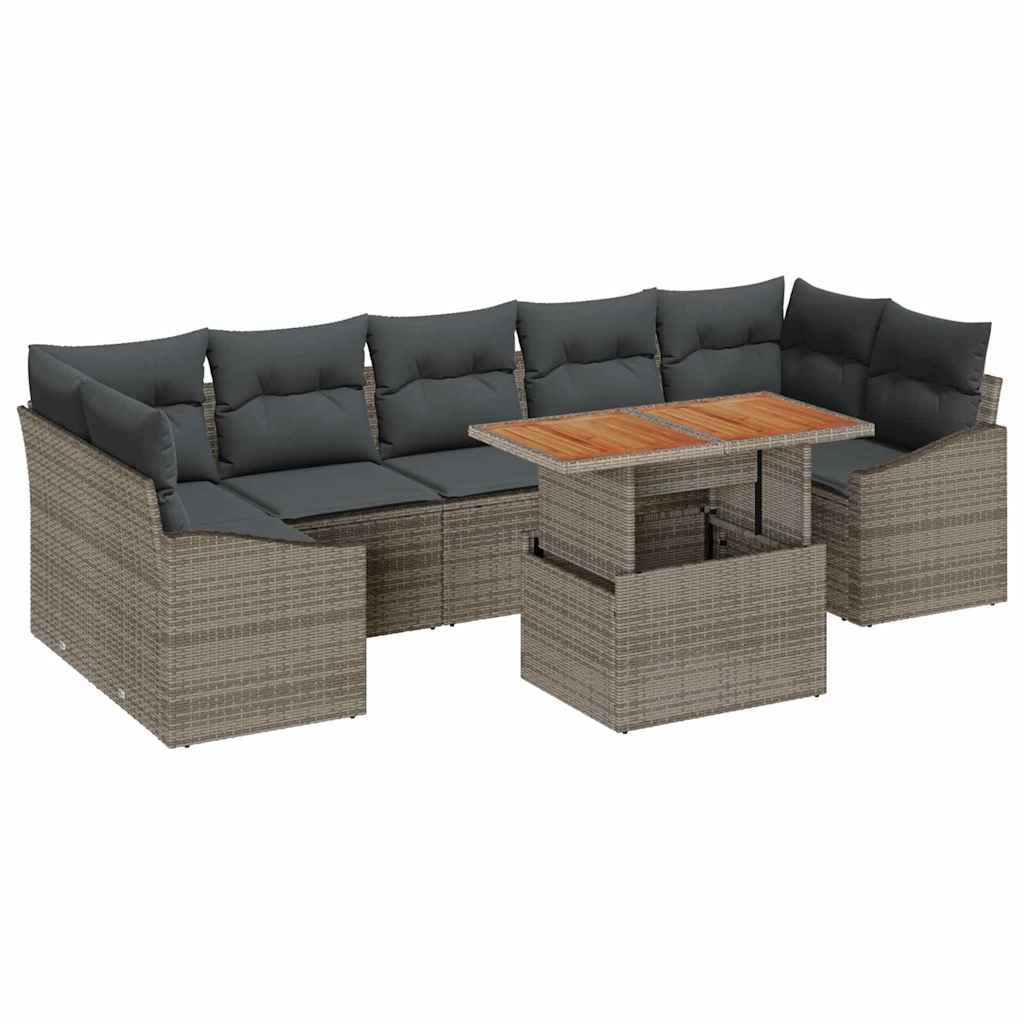 vidaXL Zestaw Sof na Ogród z przechowywaniem 8 pcs Szary