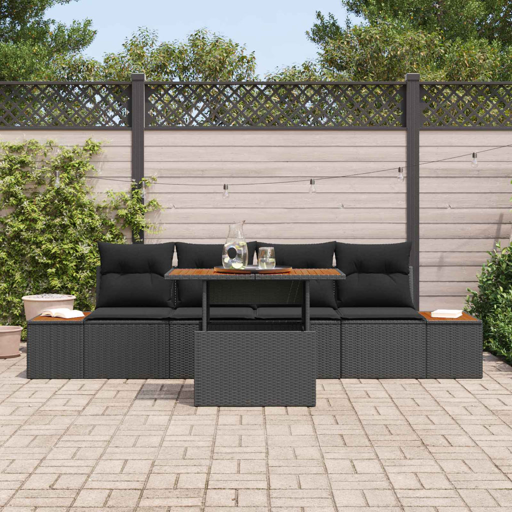 vidaXL Zestaw Sof na Ogród z przechowywaniem 5 pcs Czarny Polirattan