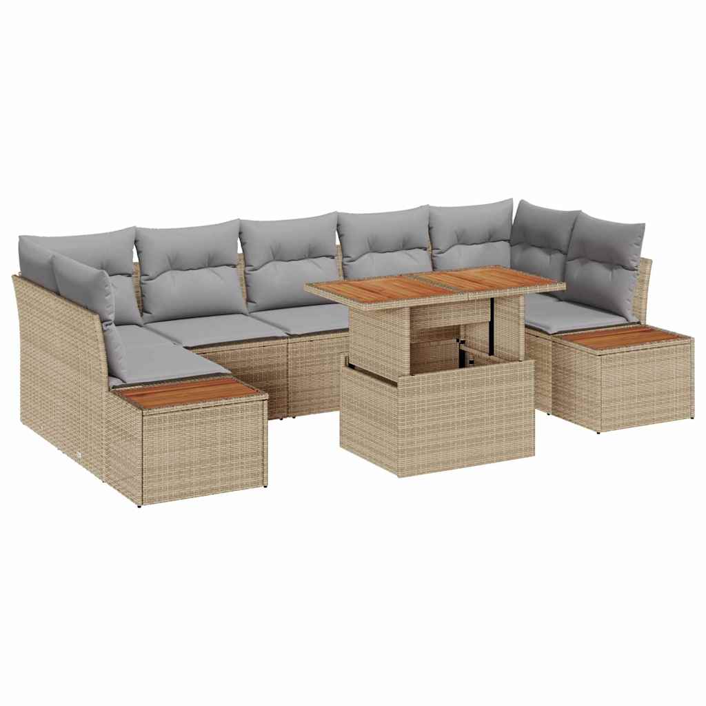 vidaXL Zestaw Sof na Ogród z przechowywaniem 8 pcs Beżowy Polirattan