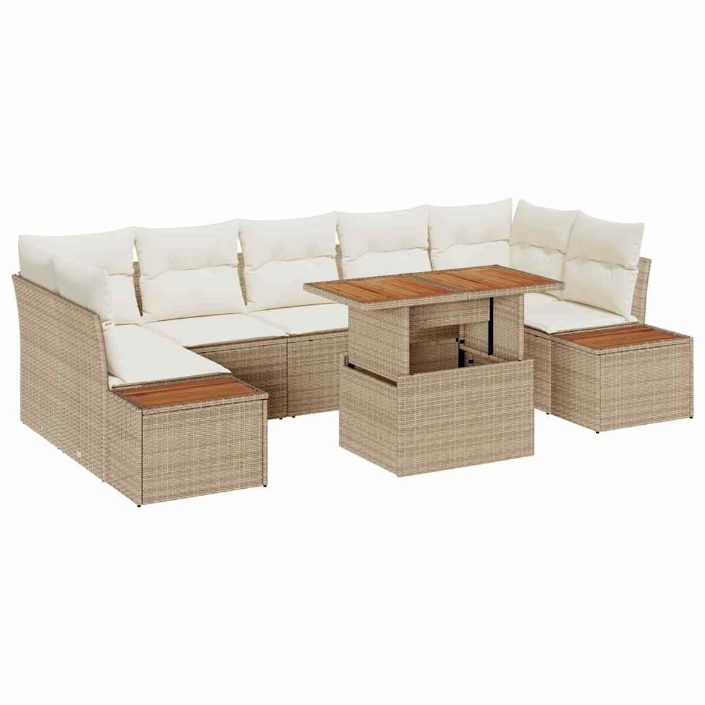 vidaXL Zestaw Sof na Ogród z przechowywaniem 8 pcs Beżowy Polirattan
