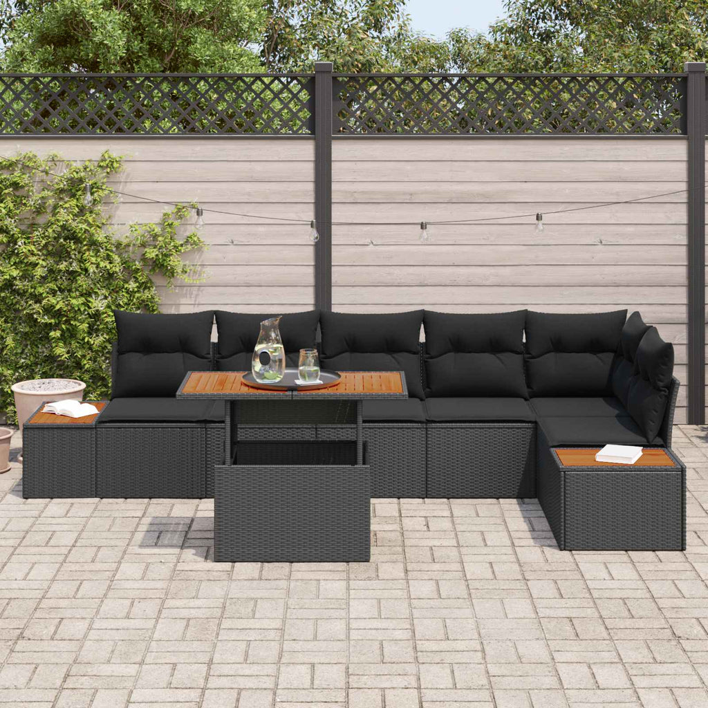 vidaXL Zestaw Sof na Ogród z przechowywaniem 7 pcs Czarny Polirattan