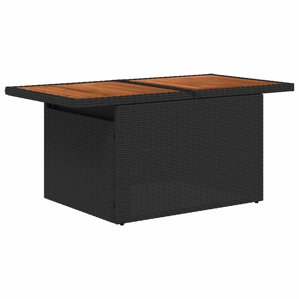 vidaXL Zestaw Sof na Ogród z przechowywaniem 7 pcs Czarny Polirattan