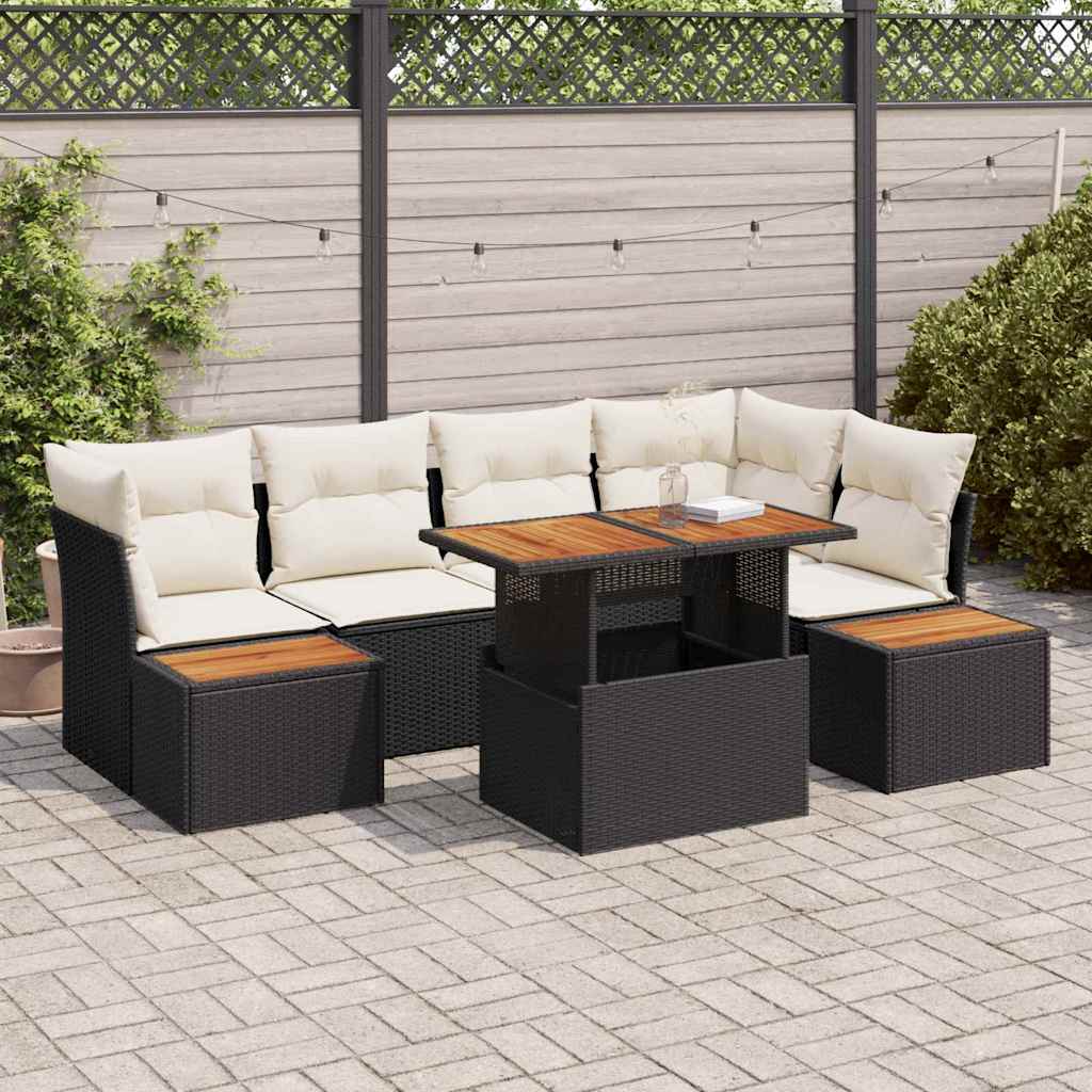 vidaXL Zestaw Sof na Ogród z przechowywaniem 10 pcs Czarny Polirattan