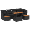 vidaXL Zestaw Sof na Ogród z przechowywaniem 10 pcs Czarny Polirattan