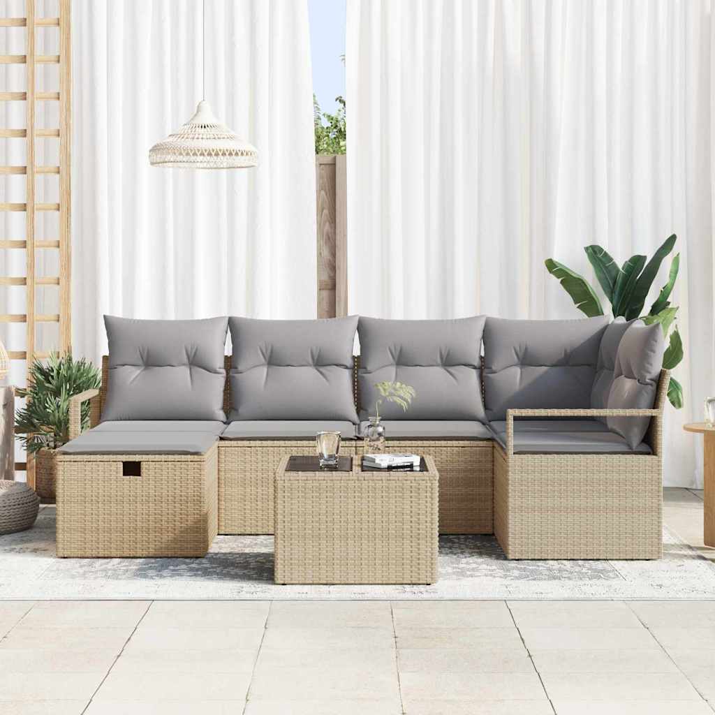 vidaXL Zestaw Sof 7 szt. 6-Liczba miejsc Beżowy i jasnoszary