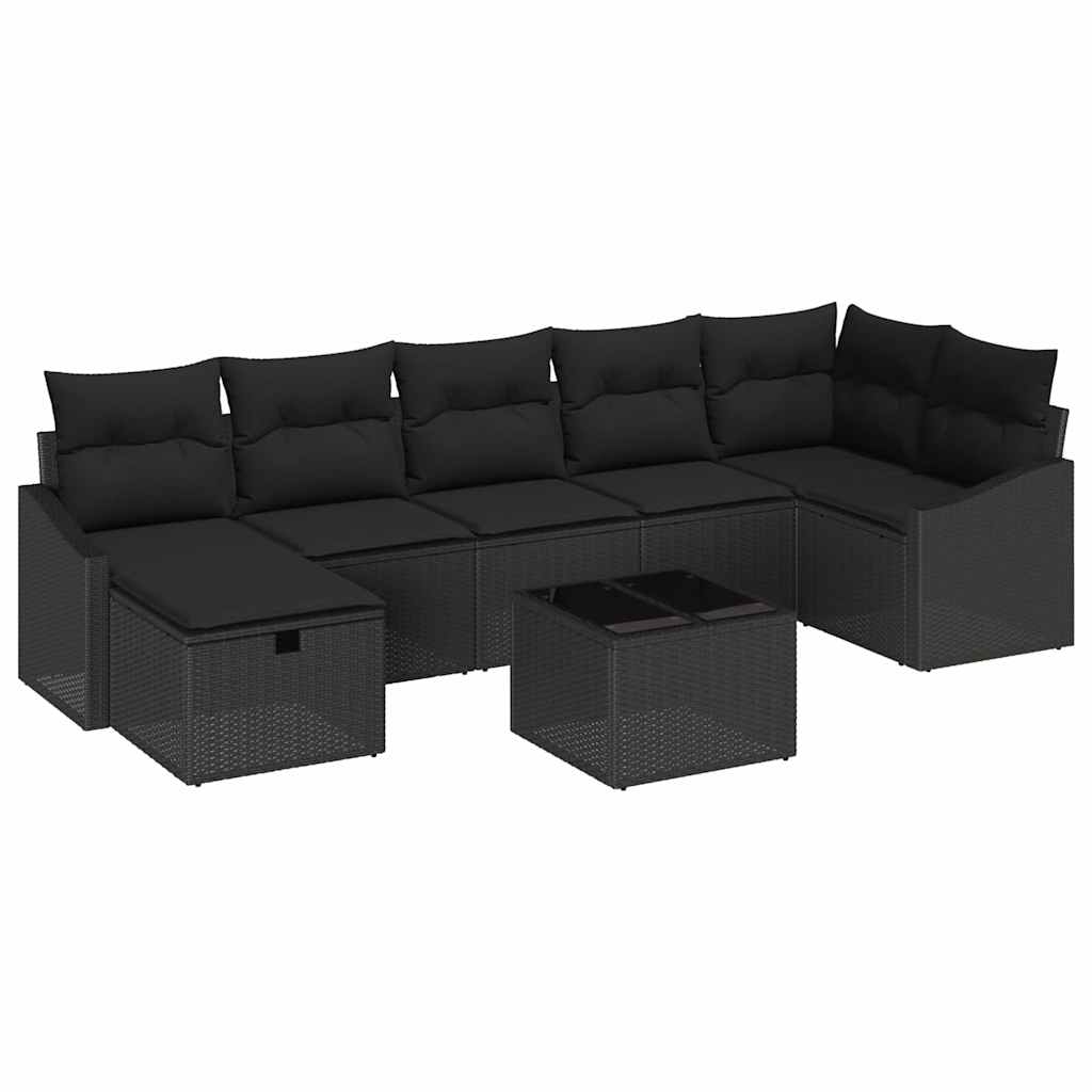 vidaXL Zestaw Sof z poduszką z przechowywaniem 8 pcs polirattan