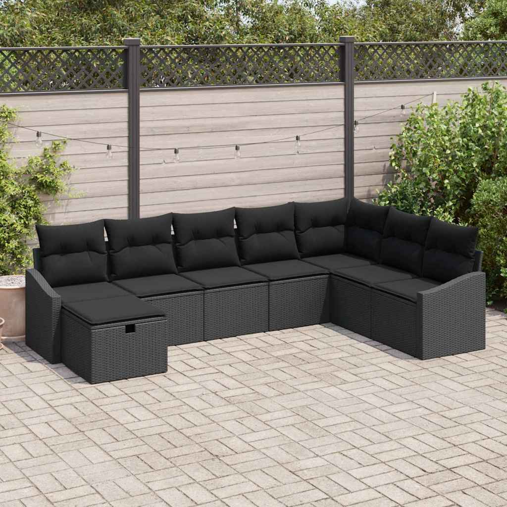 vidaXL Zestaw Sof na Ogród z poduszką 8 pcs polirattan
