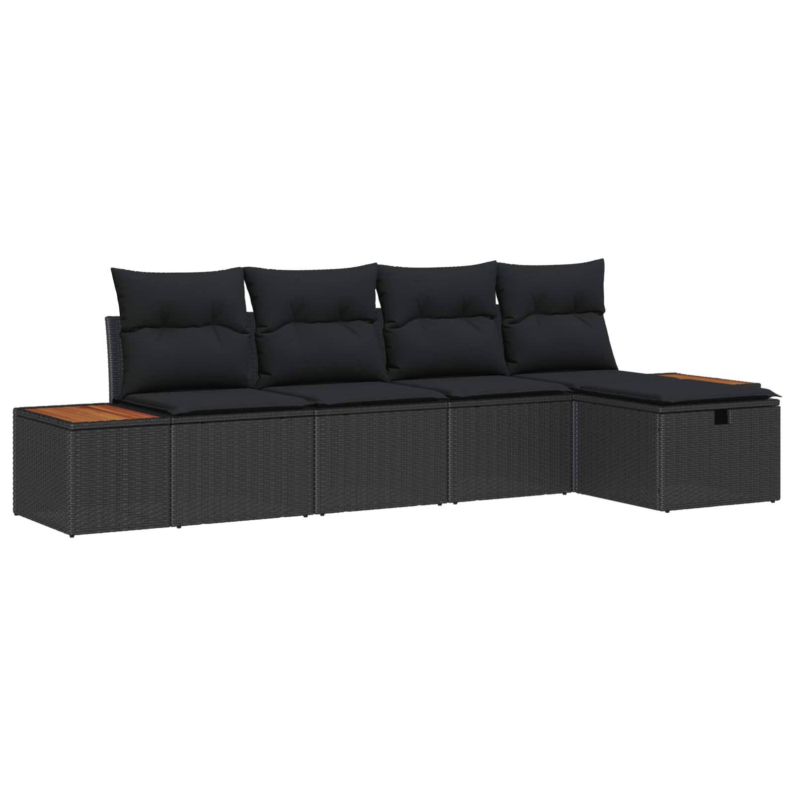 vidaXL Zestaw Sof na Ogród z poduszką 5 pcs Czarny polirattan