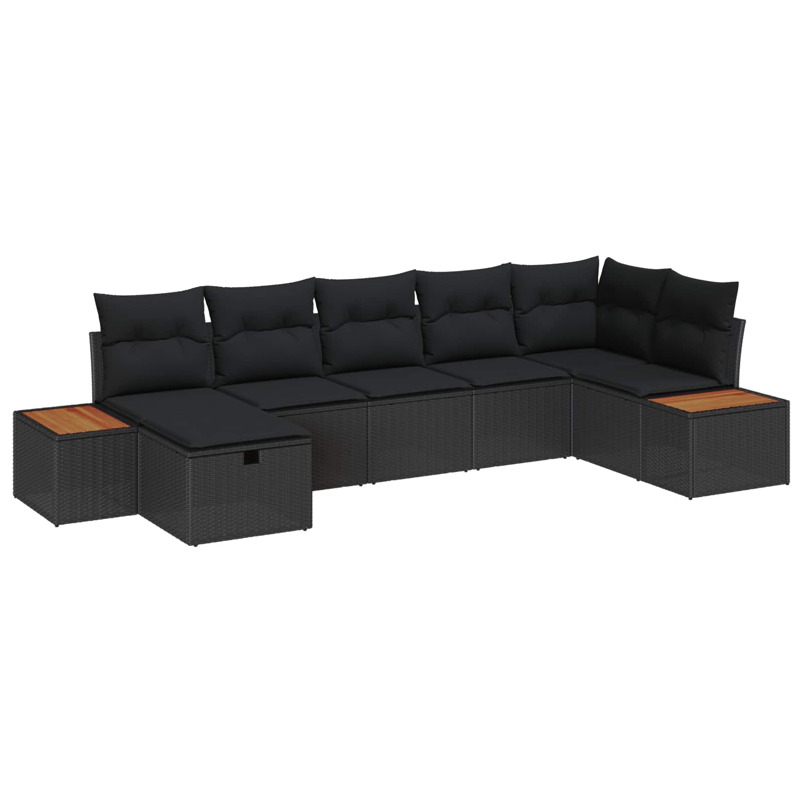 vidaXL Zestaw Sof na Ogród z poduszką 8 pcs Czarny polirattan