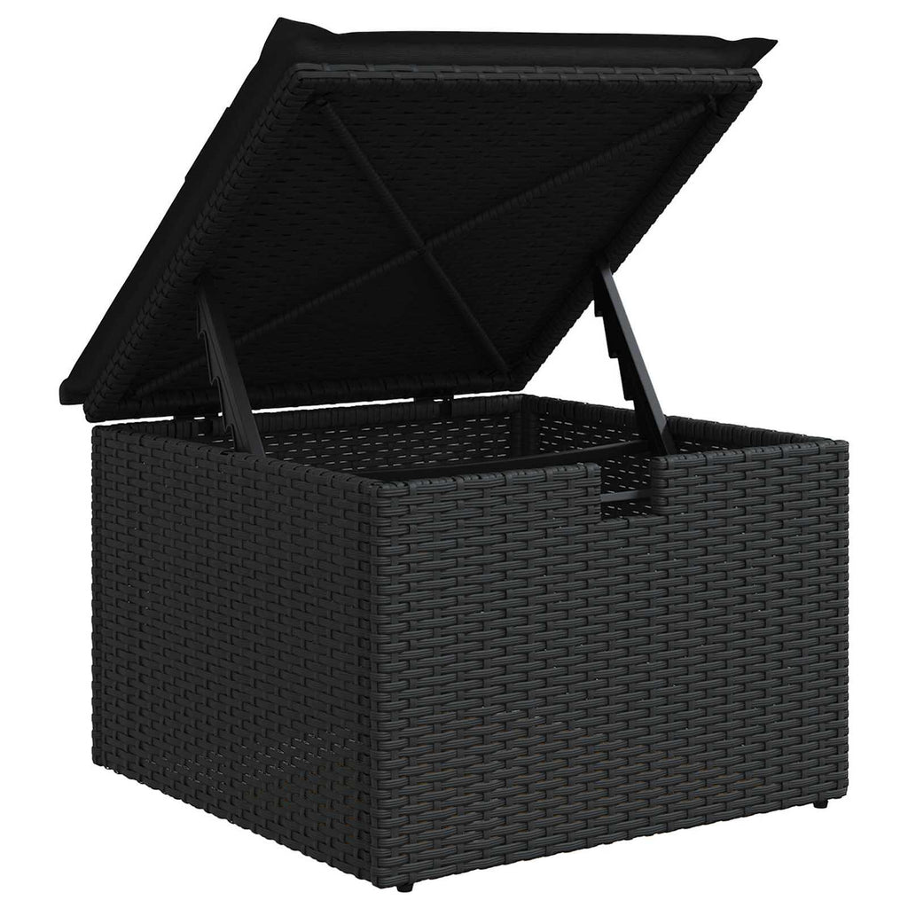 vidaXL Zestaw Sof na Ogród z poduszką 9 pcs Czarny polirattan