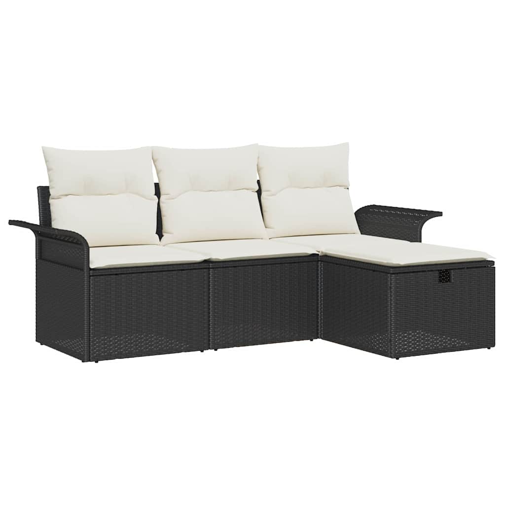vidaXL Zestaw Sof na Ogród z poduszką 4 pcs Polirattan