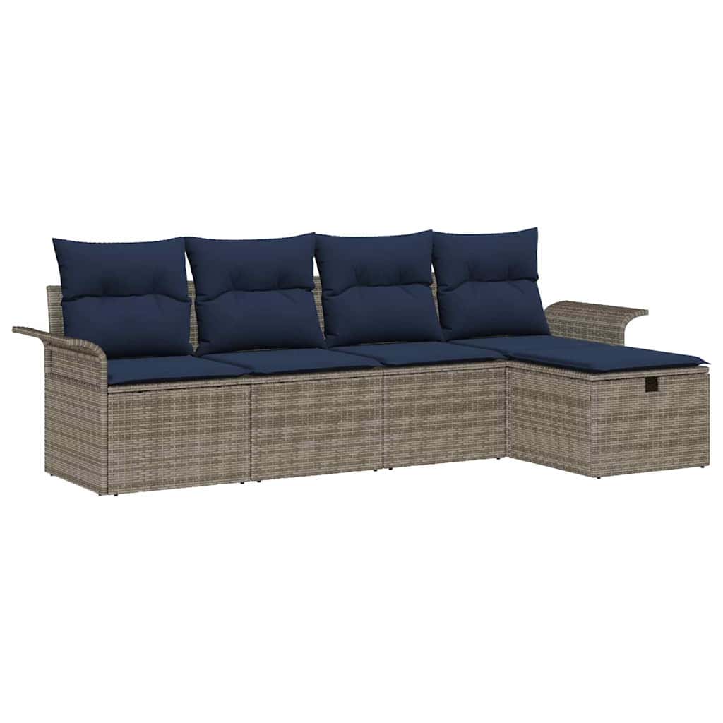 vidaXL Zestaw Sof na Ogród z poduszką 5 pcs Polirattan