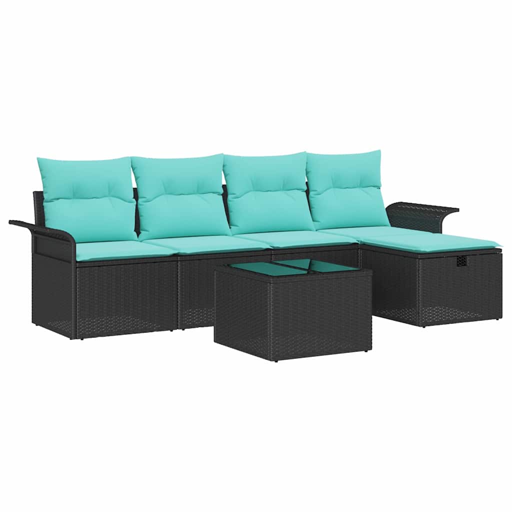 vidaXL Zestaw Sof na Ogród z poduszką 6 pcs Polirattan